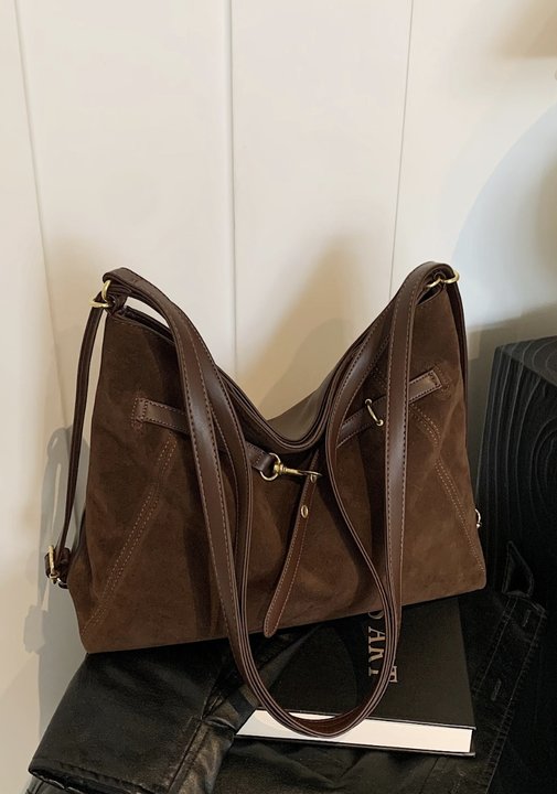 Autumn and winter dual-use suede leather bag