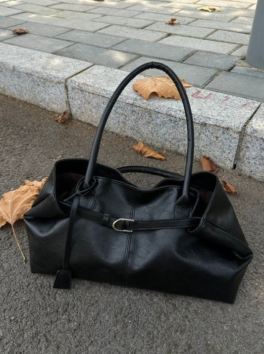 Black minimalist tote bag
